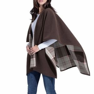 Woolrich Reversible Blanket Double Faced Fleece Wrap Shawl Sweater Plaid